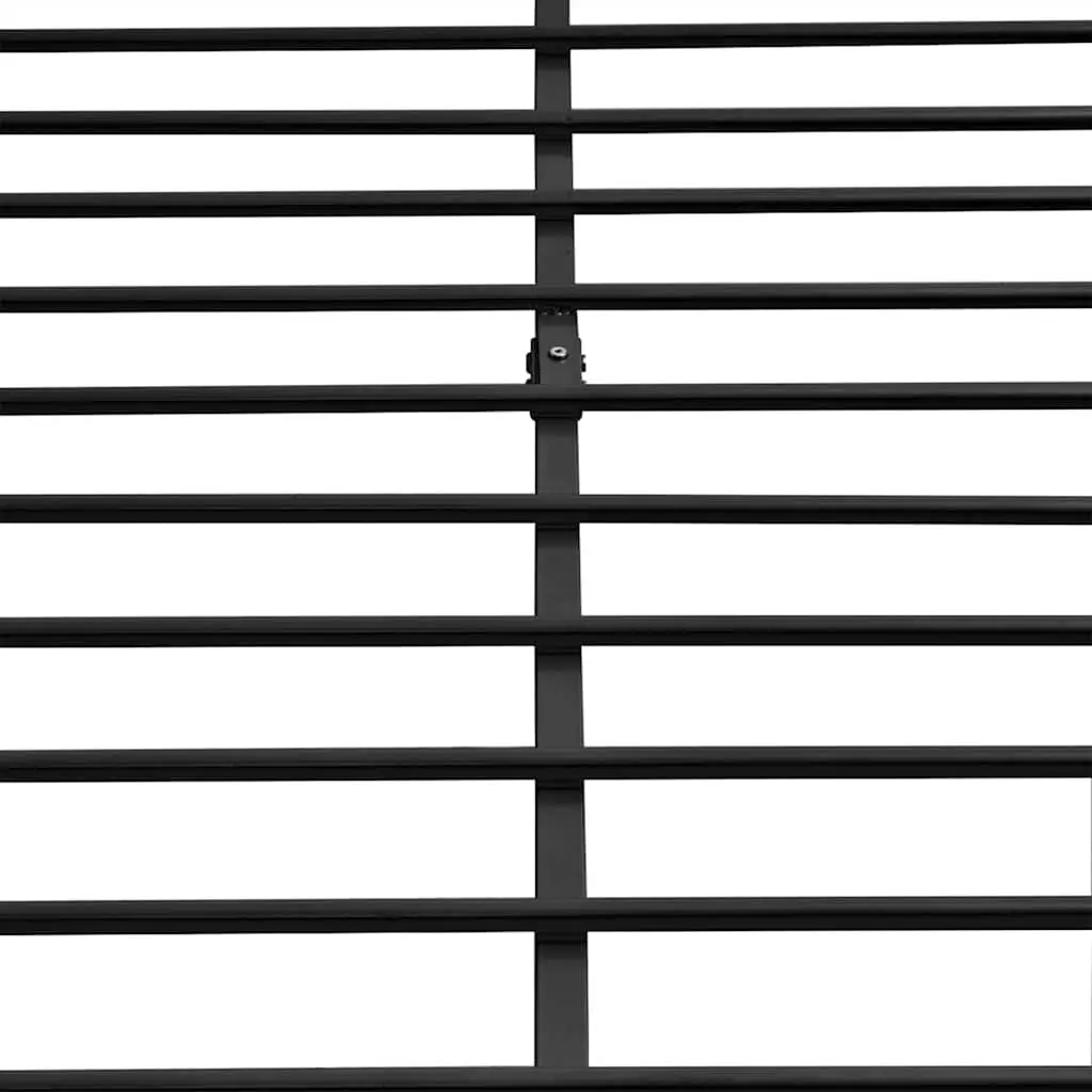 Double Bed Frame Black Metal Slatted Base Bedroom Furniture No Mattress