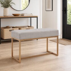 Versatile Grey Velvet Bench for Home Spaces