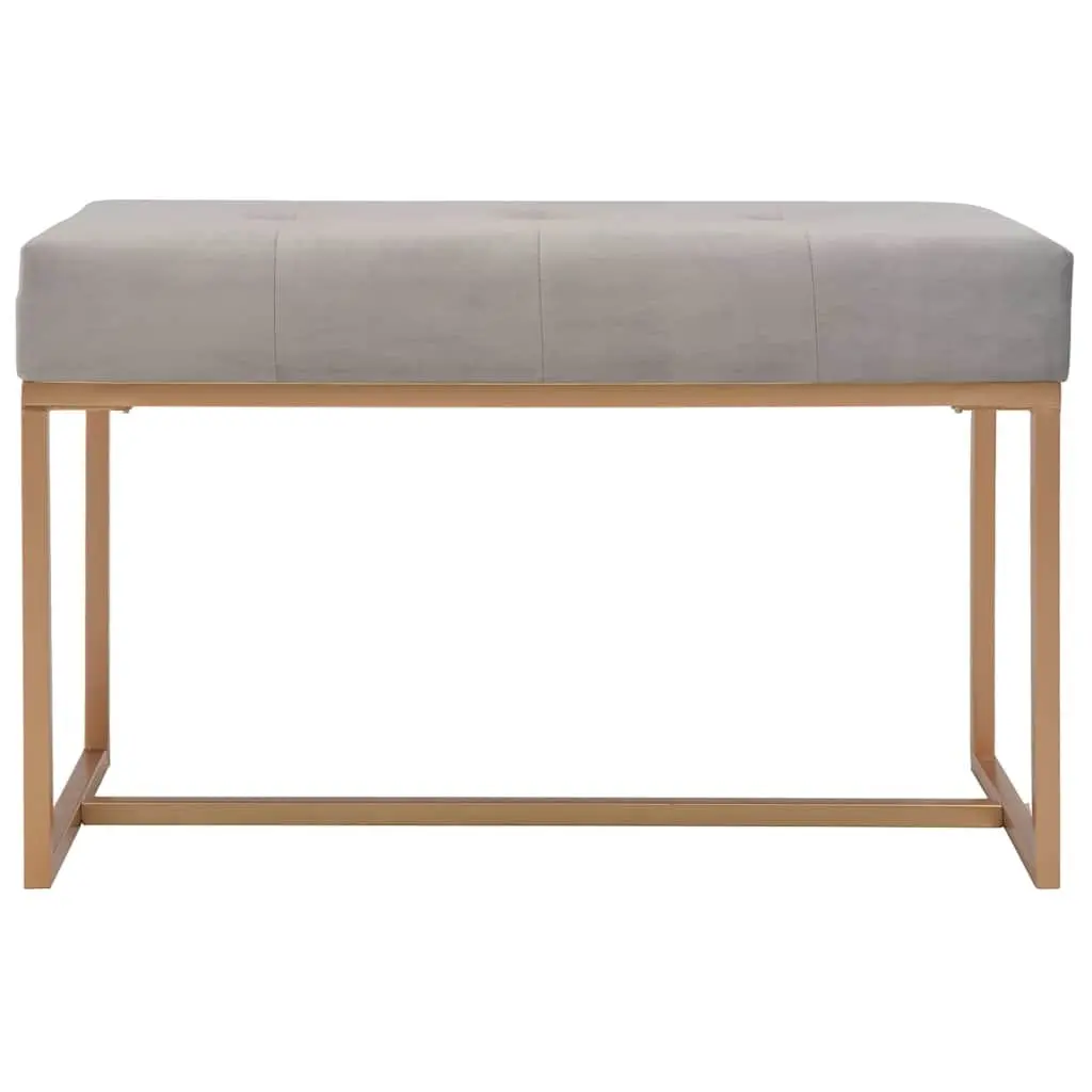 Bench Velvet 80cm Grey Upholstered Hallway Entryway Living Room