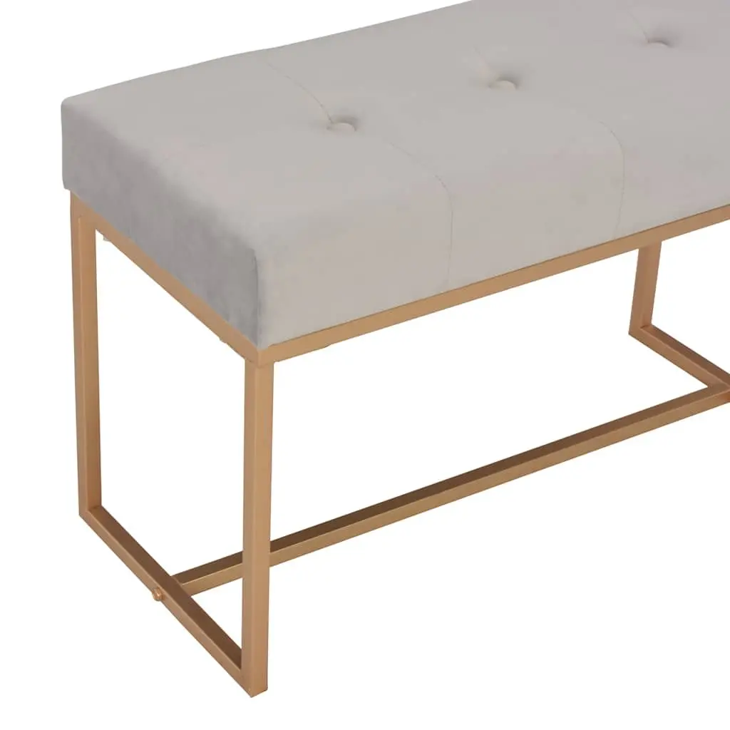 Bench Velvet 80cm Grey Upholstered Hallway Entryway Living Room