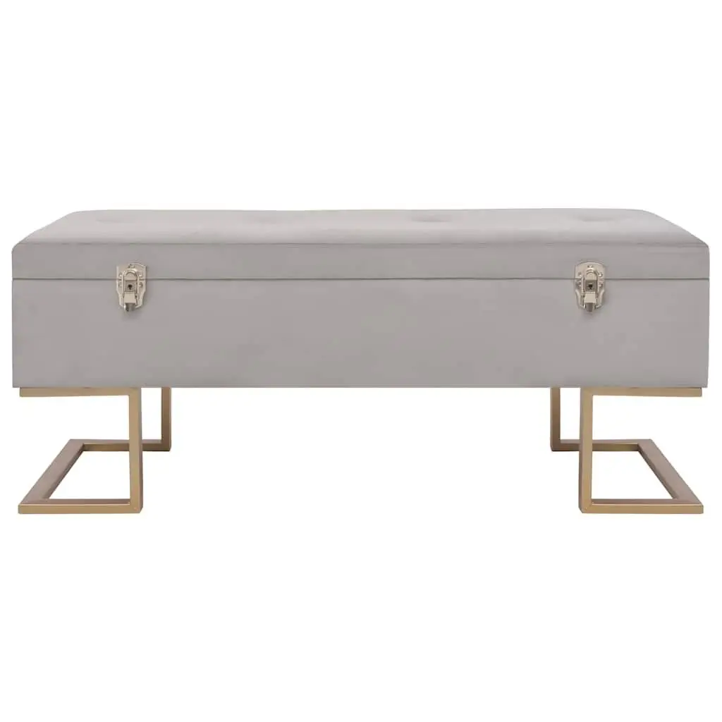 Storage Bench Velvet Upholstered 105cm Grey