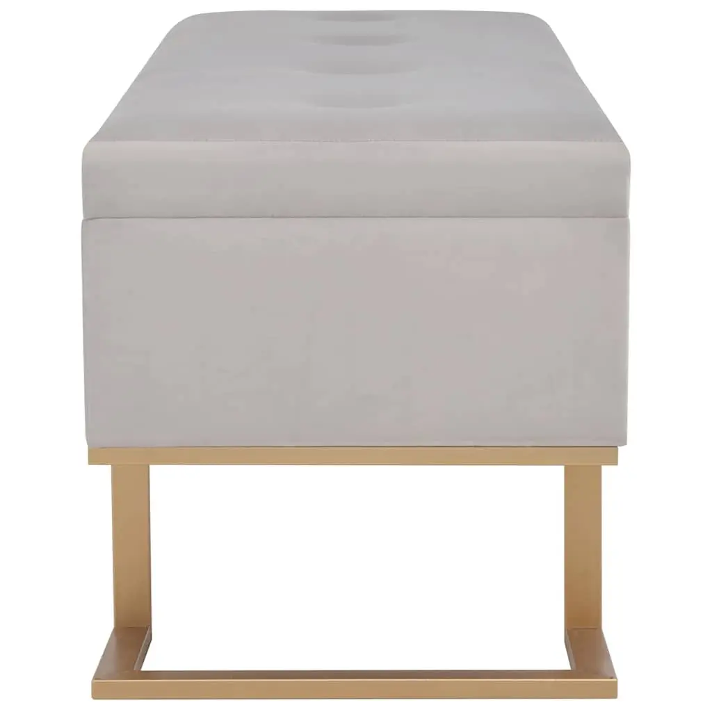 Storage Bench Velvet Upholstered 105cm Grey