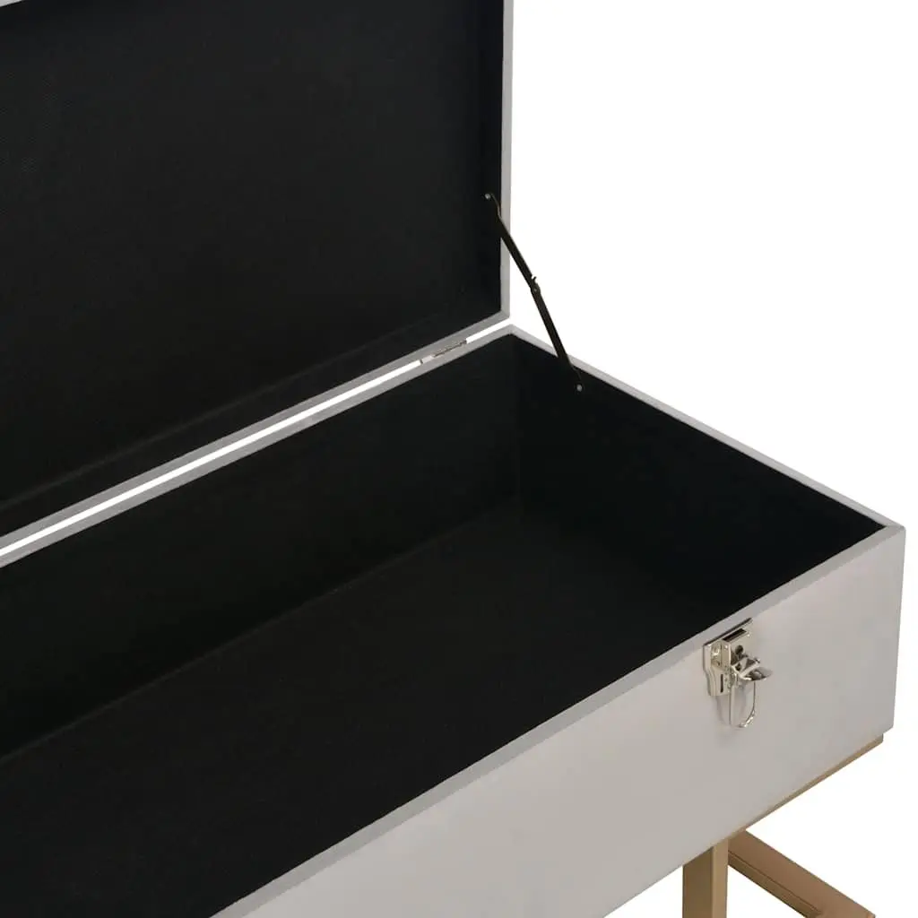 Storage Bench Velvet Upholstered 105cm Grey