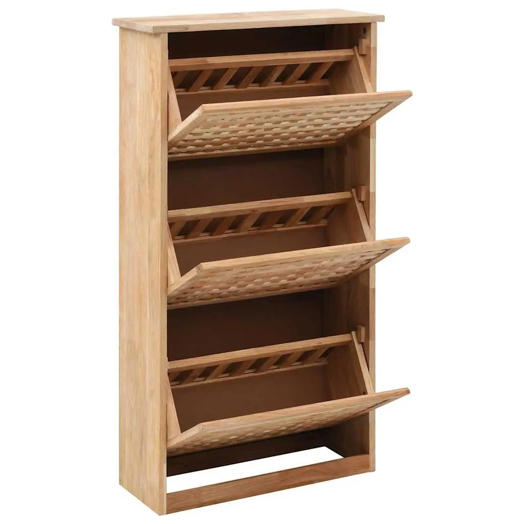 Shoe Storage Cabinet 55x20x104 cm Brown Solid Wood Lattice Design Organiser
