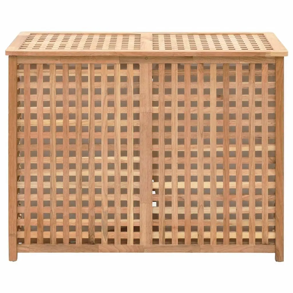 Wooden Laundry Bin Solid Walnut Wood Two Compartments Brown 87.5 x 46 x 67 cm