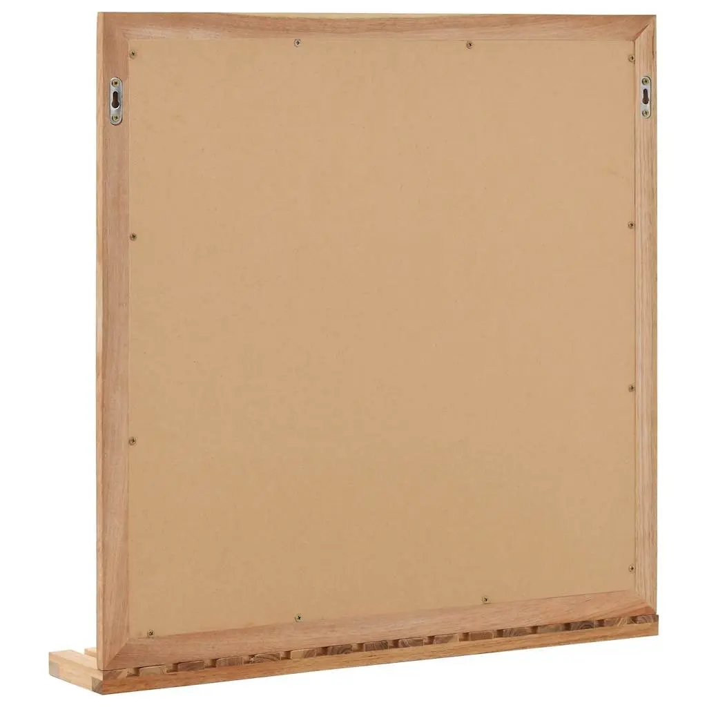 Bathroom Mirror Solid Walnut Wood Frame 60x12x62 cm Brown