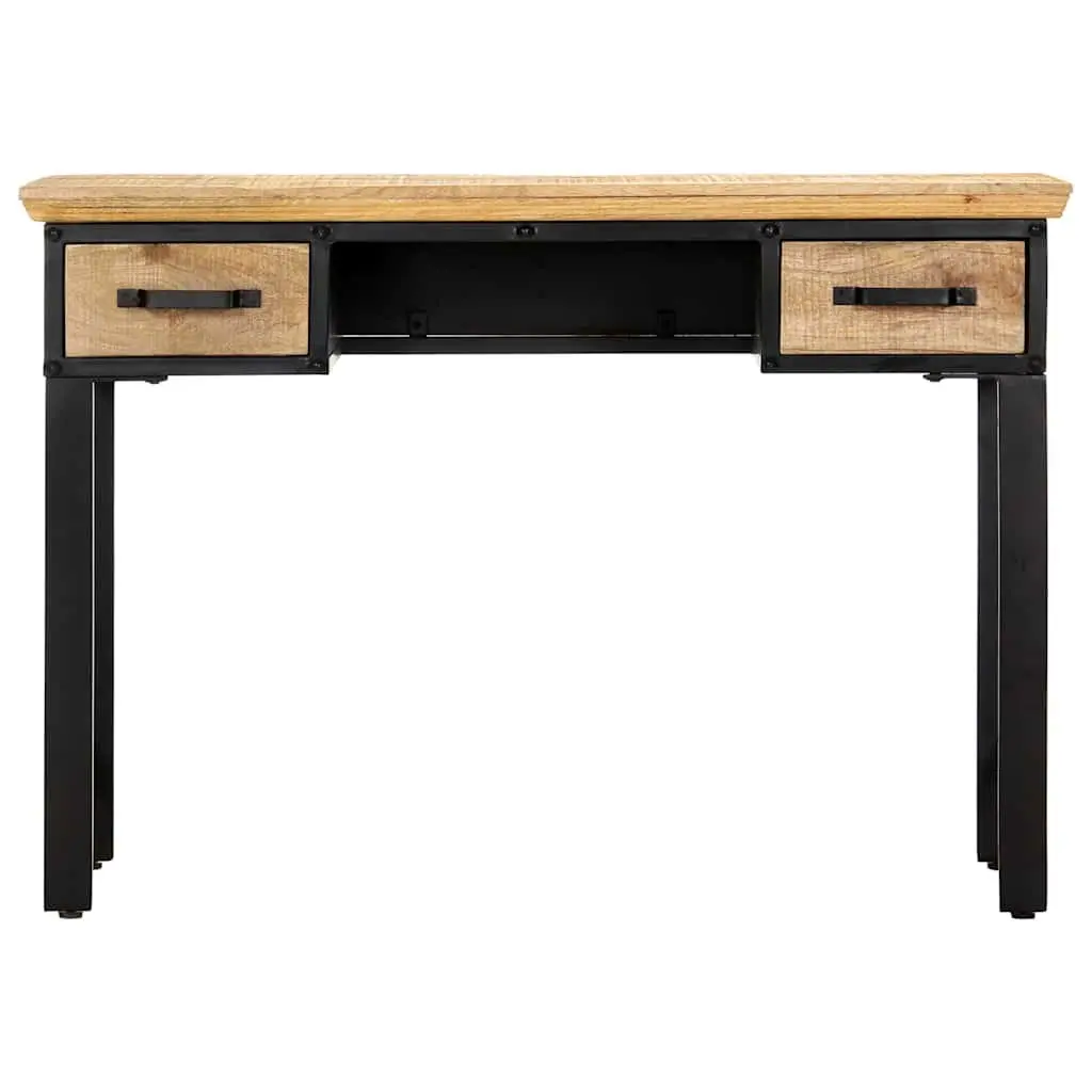 Writing Desk Solid Mango Wood 110x50x76 cm Brown with 2 Drawers