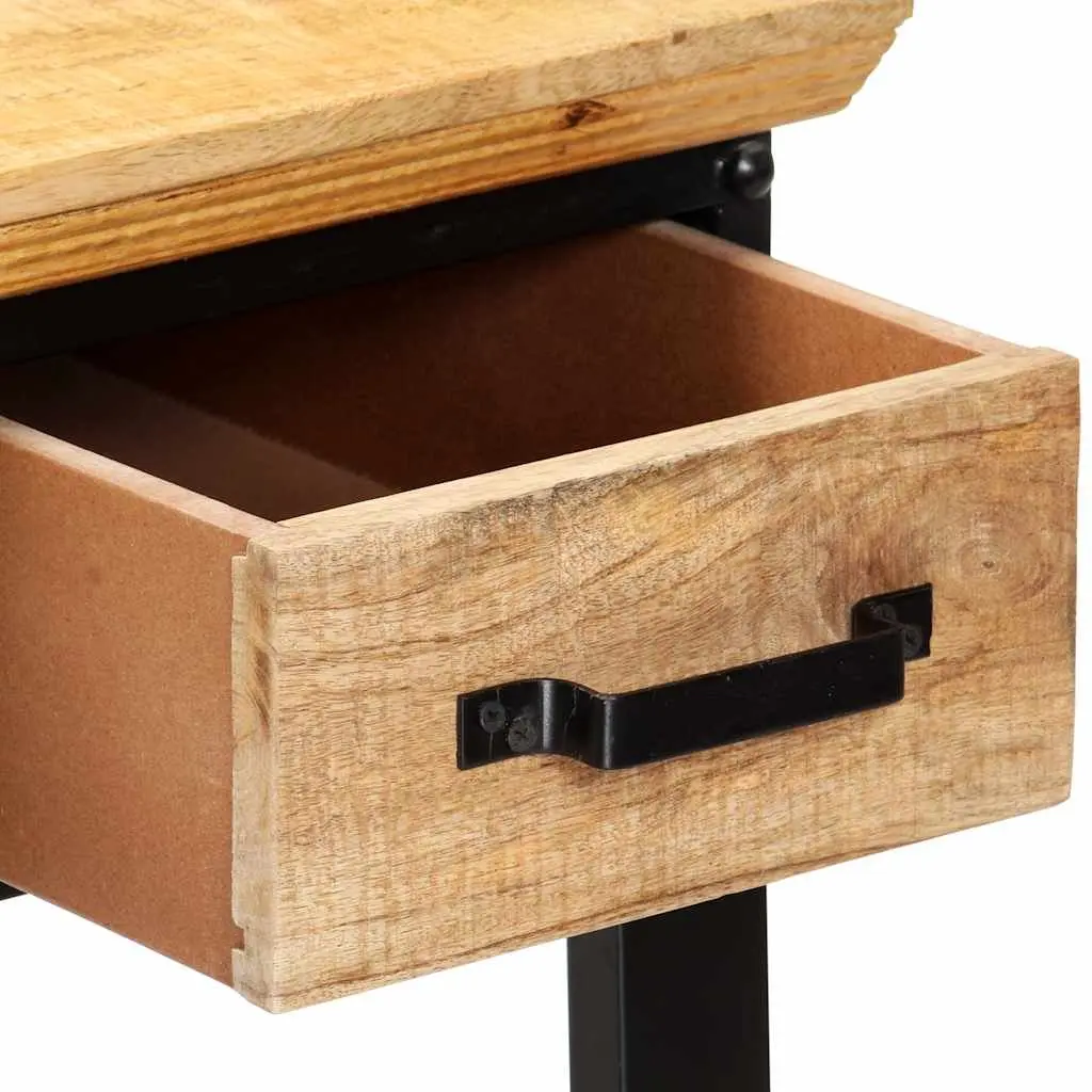 Writing Desk Solid Mango Wood 110x50x76 cm Brown with 2 Drawers