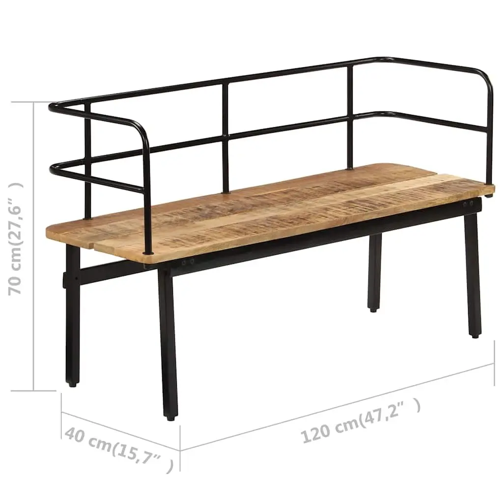 Solid Mango Wood Bench 120x40x70 cm Brown Storage Entryway Hall Seat