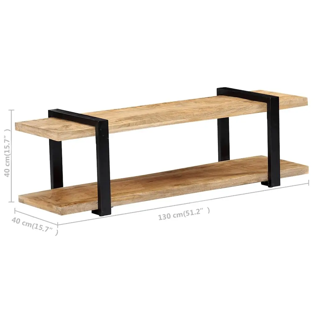 TV Stand Industrial Style Solid Mango Wood Brown 130x40x40 cm