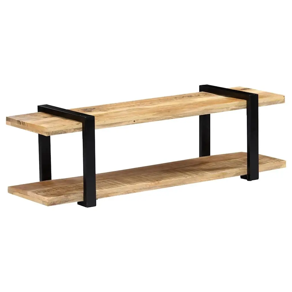 TV Stand Industrial Style Solid Mango Wood Brown 130x40x40 cm