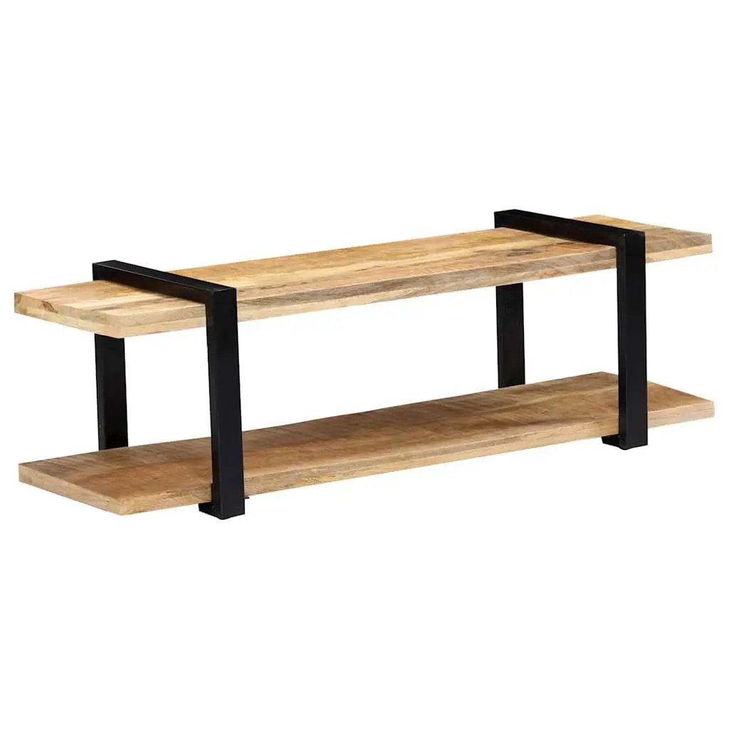 TV Stand Industrial Style Solid Mango Wood Brown 130x40x40 cm
