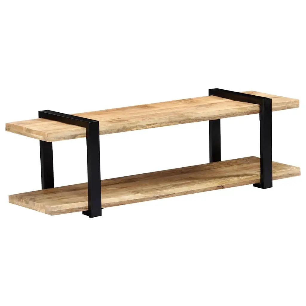 TV Stand Industrial Style Solid Mango Wood Brown 130x40x40 cm