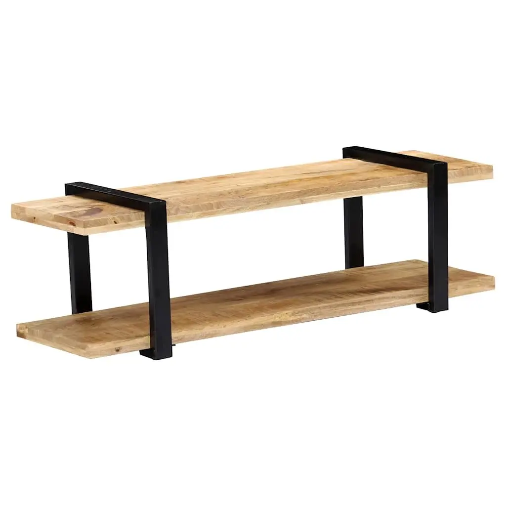 TV Stand Industrial Style Solid Mango Wood Brown 130x40x40 cm