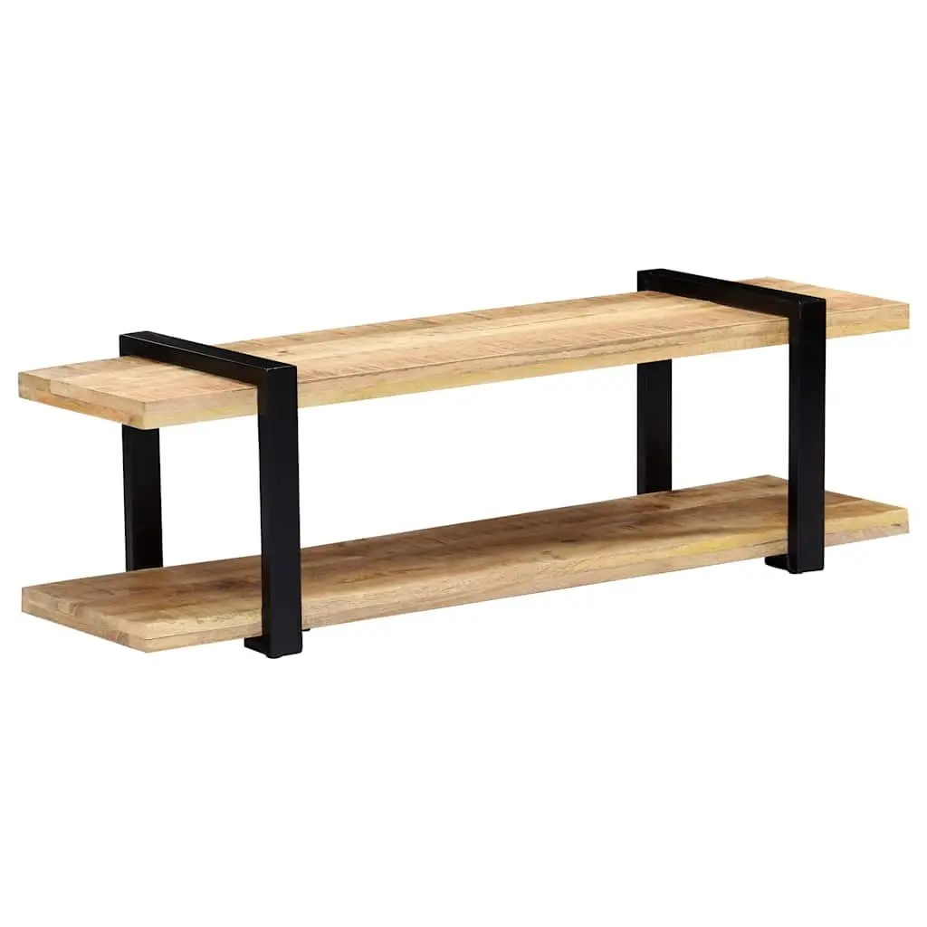 TV Stand Industrial Style Solid Mango Wood Brown 130x40x40 cm
