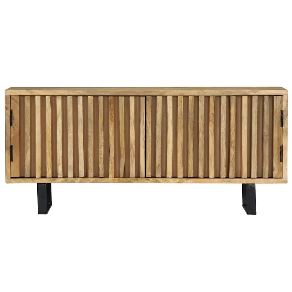Mango Wood TV Stand Brown 90x30x40 cm Storage Unit with 2 Doors