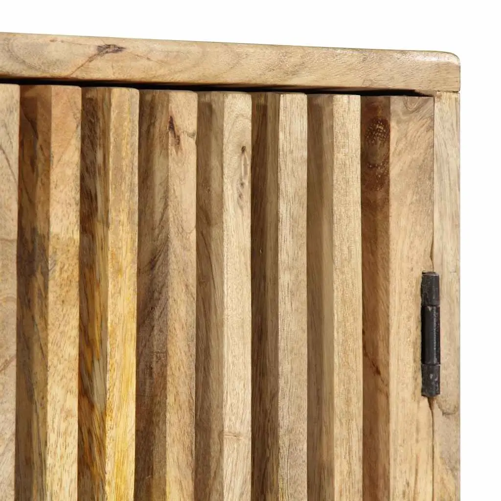 Mango Wood TV Stand Brown 90x30x40 cm Storage Unit with 2 Doors