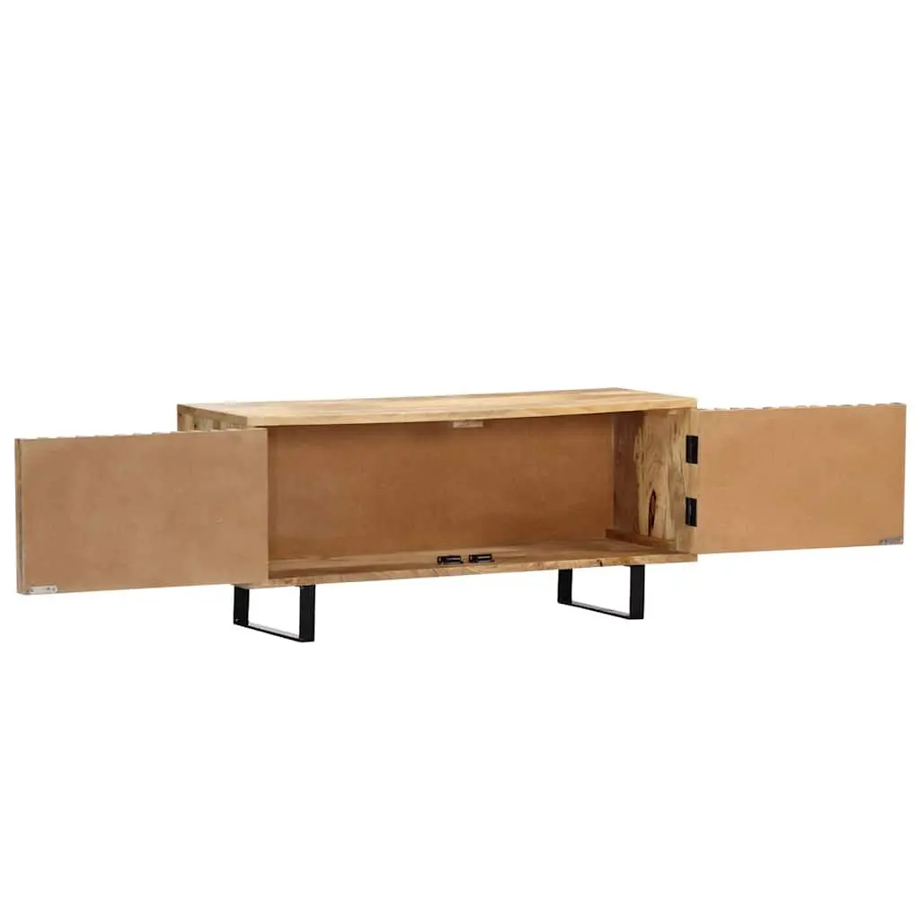 Mango Wood TV Stand Brown 90x30x40 cm Storage Unit with 2 Doors