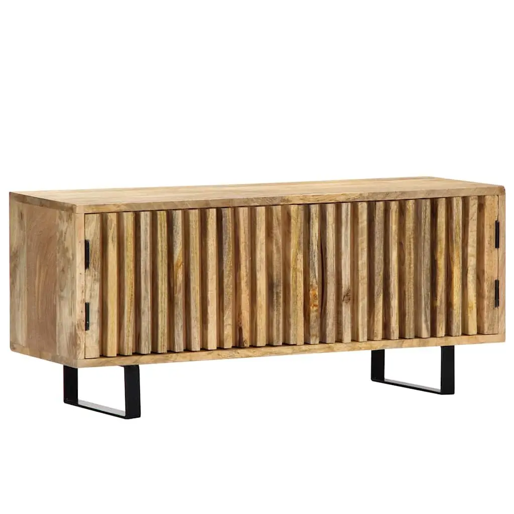 Mango Wood TV Stand Brown 90x30x40 cm Storage Unit with 2 Doors