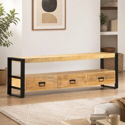 Practical TV Cabinet with 3 Drawers and 150x30x45 cm Dimensions