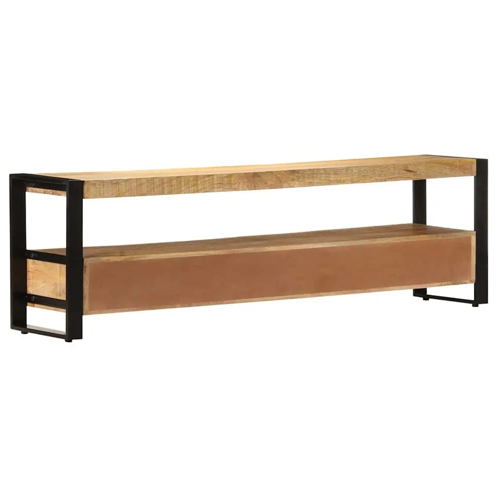 Mango Wood TV Cabinet Rustic Lowboard Storage Unit 150x30x45 cm with 3 Drawers and Compartment Brown