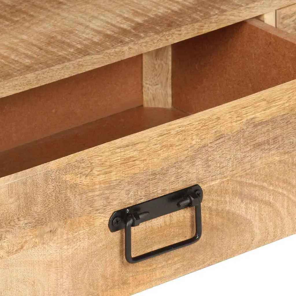 Mango Wood TV Cabinet Rustic Lowboard Storage Unit 150x30x45 cm with 3 Drawers and Compartment Brown