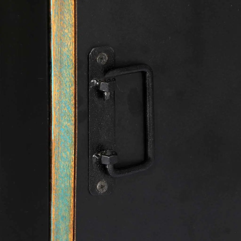 Reclaimed Wood Bookshelf 45x30x171 cm Multicolour Storage Cabinet with 1 Door and 3 Open Shelves
