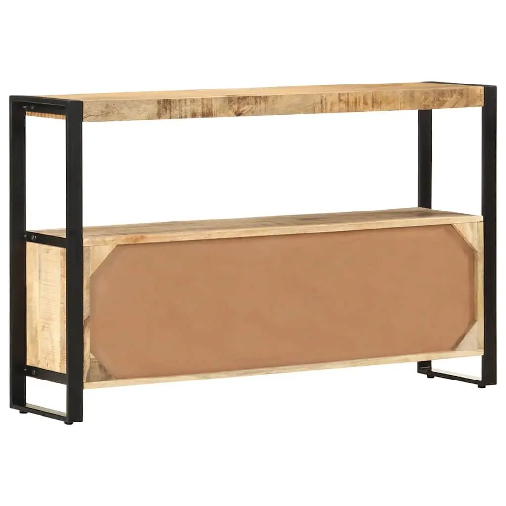Mango Wood Side Cabinet Brown 120x30x75 cm Powder Coated Steel Frame Storage Furniture