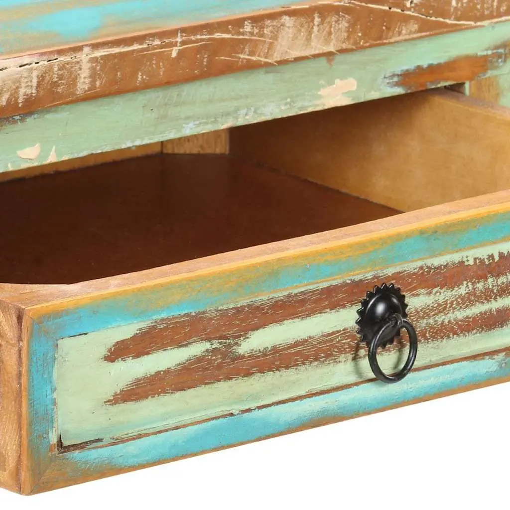 Reclaimed Wood Console Cabinet 120cm x 40cm x 75cm Multi-Coloured with 2 Drawers and 1 Shelf