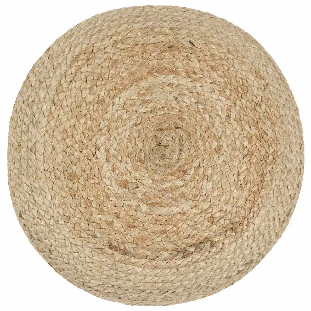 Jute Pouffe Footstool Handmade Braided 45 x 30 cm Brown