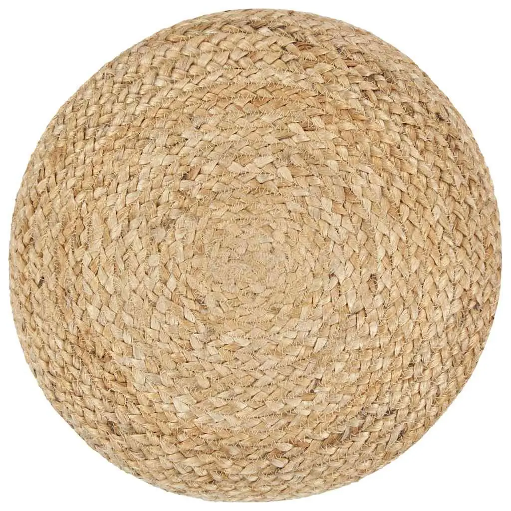 Handmade Pouffe Footstool 40x45 cm Brown Jute Braided Comfortable Home Decor