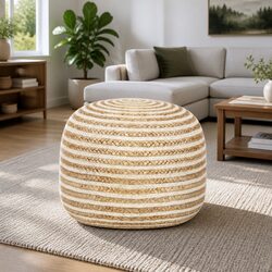 Versatile Jute Pouffe for Living Rooms and Bedrooms