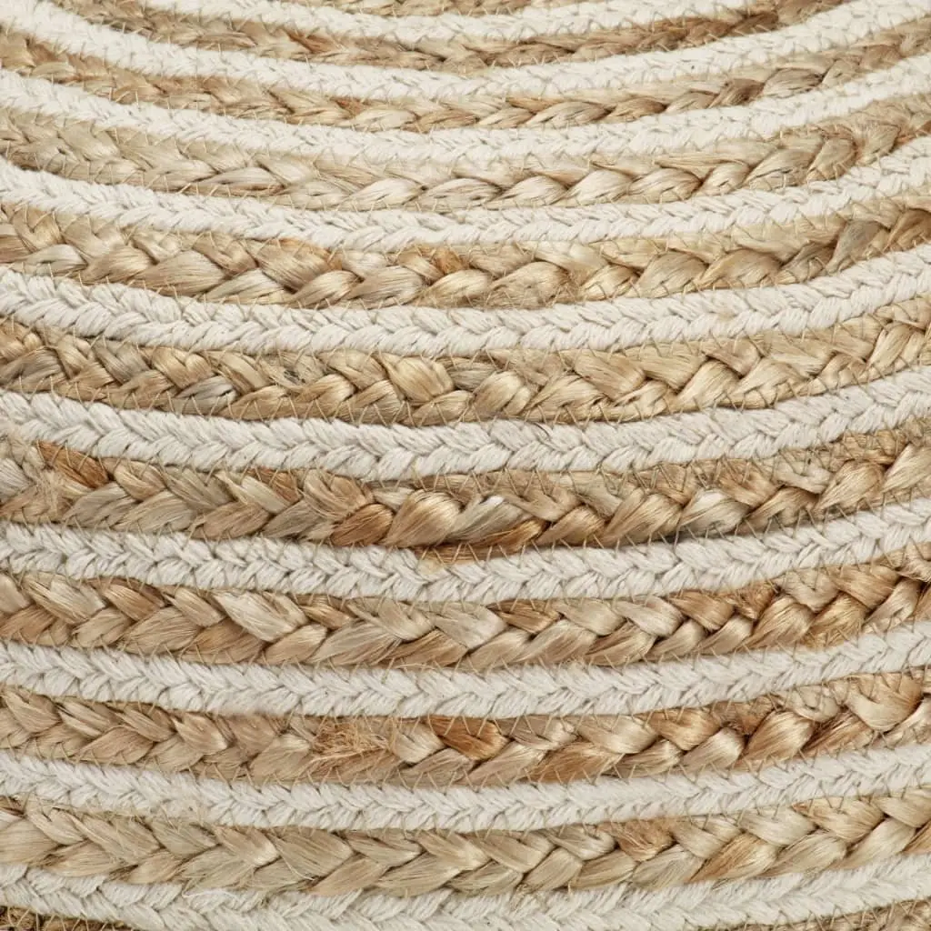 Jute Pouffe Footstool Braided Ottoman 40x45cm Brown