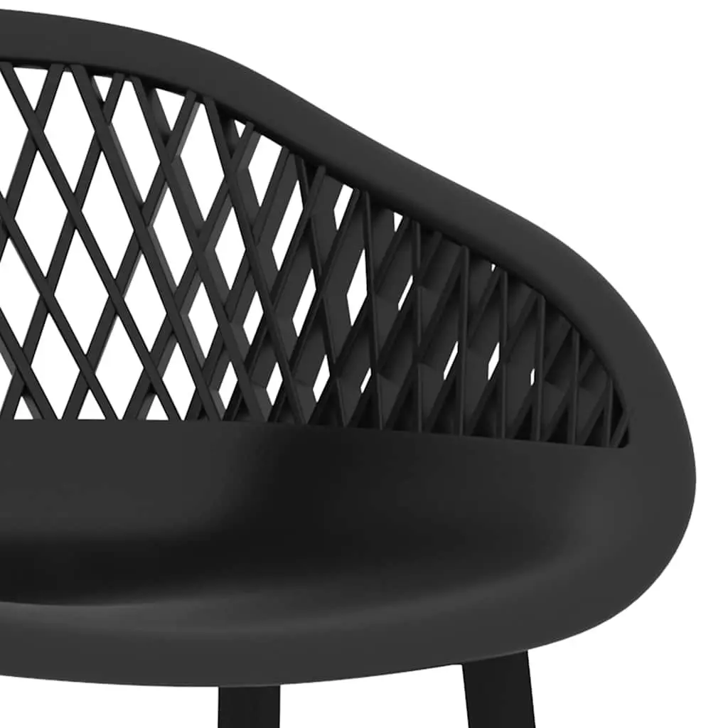Bar Stools PP Seat Power-Coated Metal Legs 4 Piece Black
