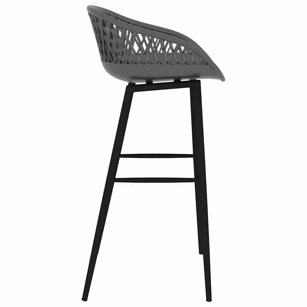Bar Stools Mesh Seat Backrest 4 Piece Grey Powder-coated Metal Legs