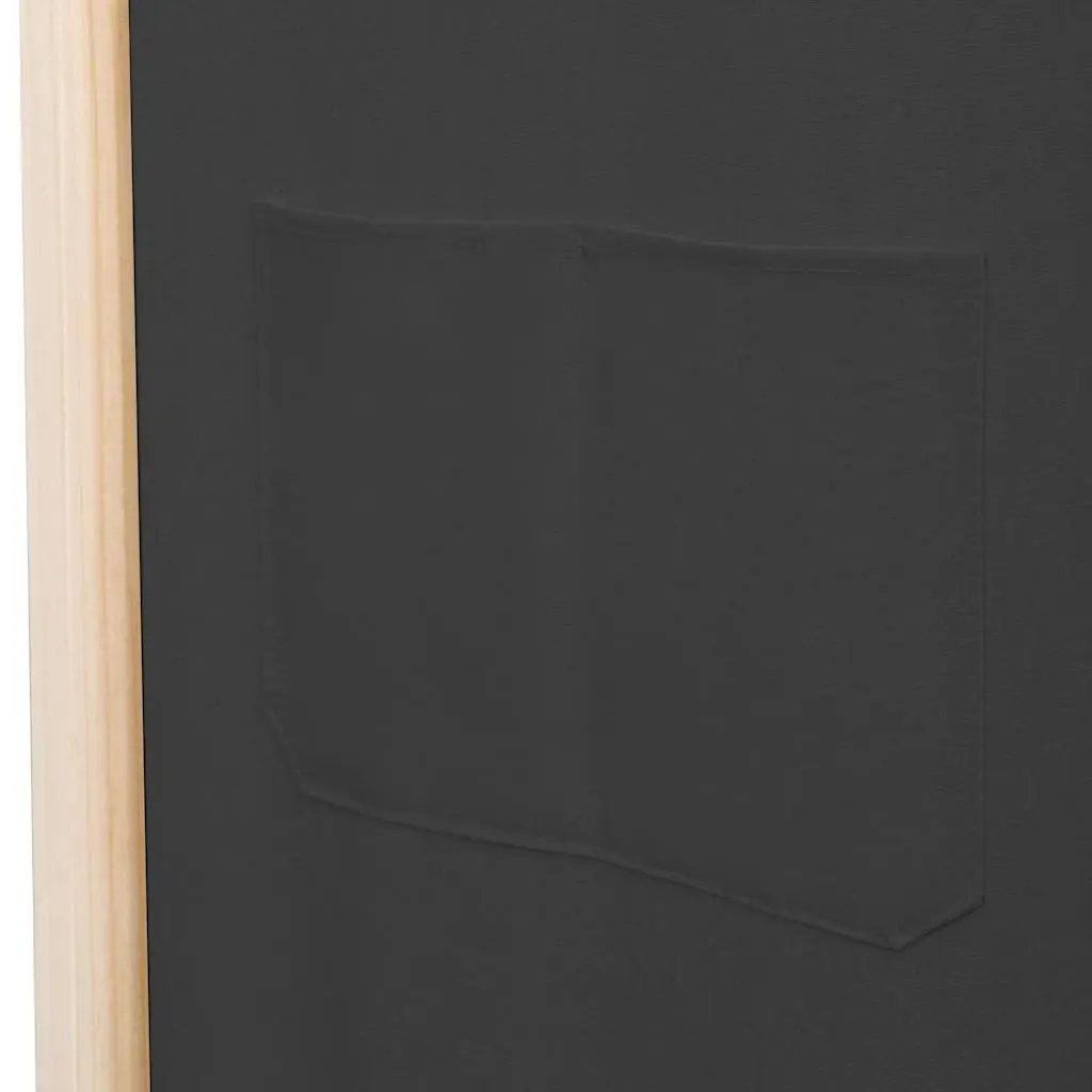 6-Panel Room Divider Wooden Frame Fabric Screens Grey Freestanding Folding Privacy Screen Partition