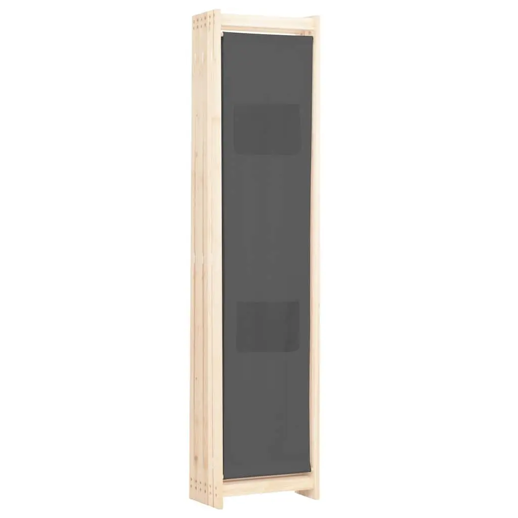 6-Panel Room Divider Wooden Frame Fabric Screens Grey Freestanding Folding Privacy Screen Partition