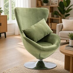 Versatile Green Velvet Swivel Egg Chair for Every Home