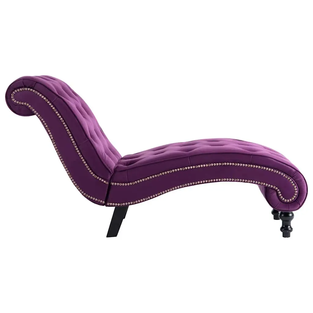 Chaise Lounge Purple Velvet Accent Furniture Comfortable Seating Living Room