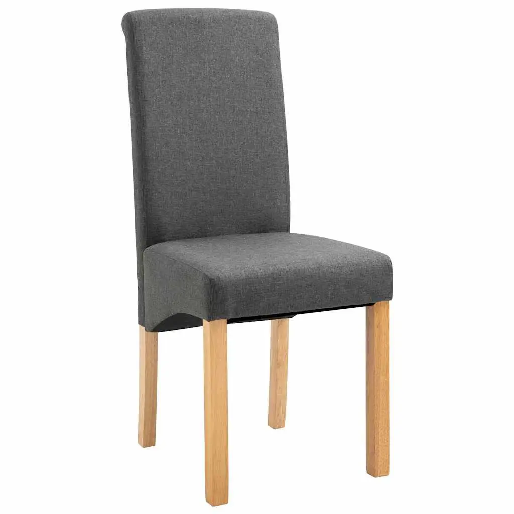 Dining Chairs Set of 2 Grey Fabric Kitchen Living Room Seating Furniture