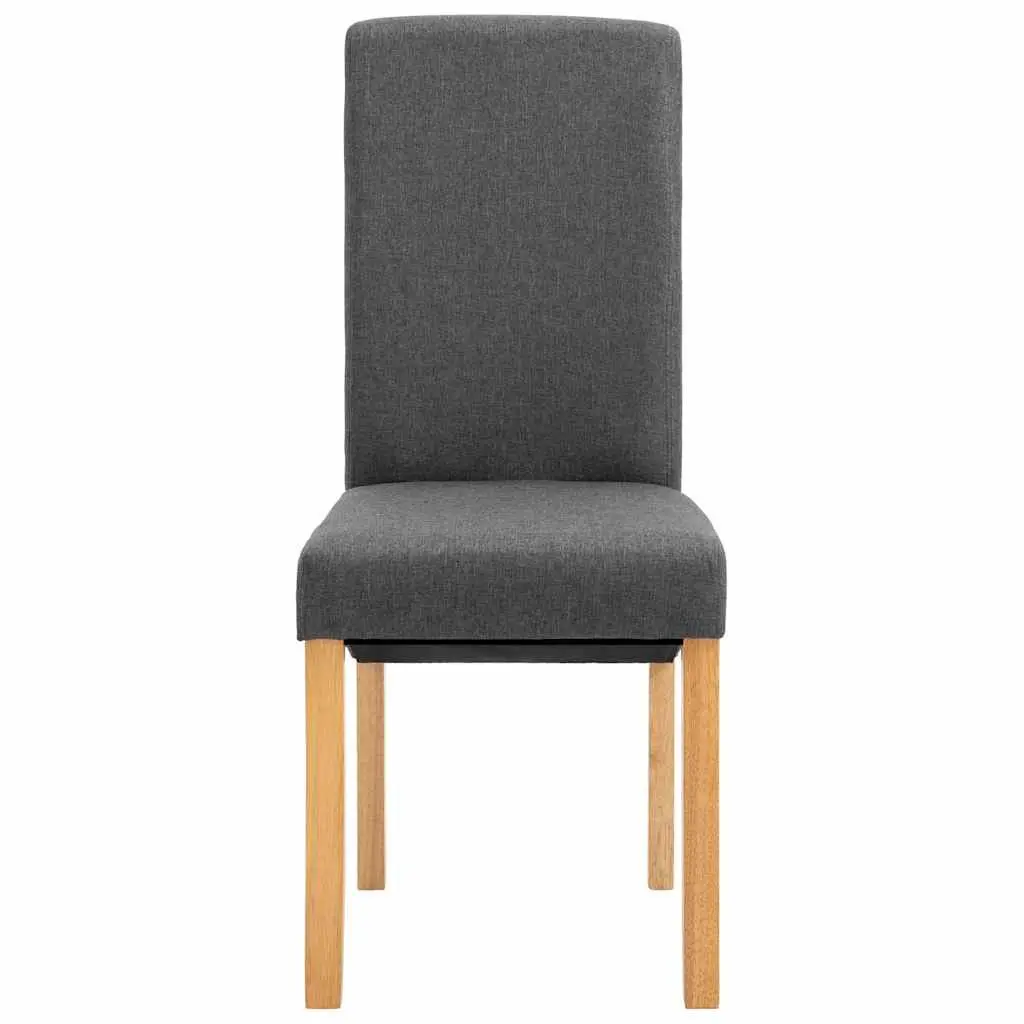 Dining Chairs Set of 2 Grey Fabric Kitchen Living Room Seating Furniture