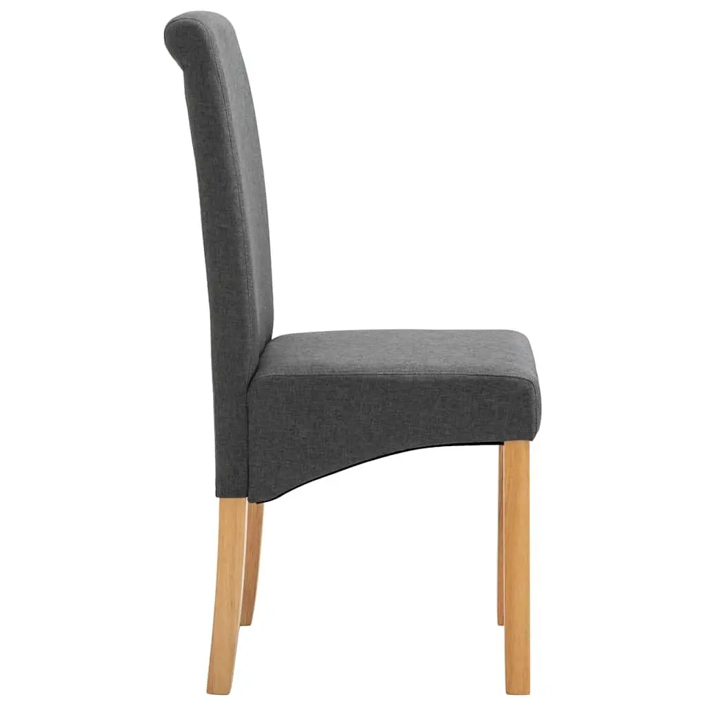 Dining Chairs Set of 2 Grey Fabric Kitchen Living Room Seating Furniture