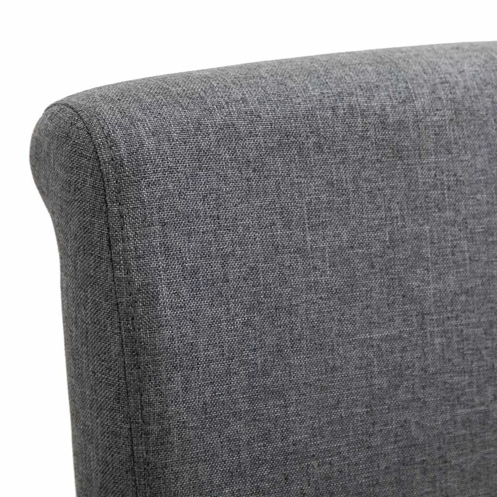 Dining Chairs Set of 2 Grey Fabric Kitchen Living Room Seating Furniture