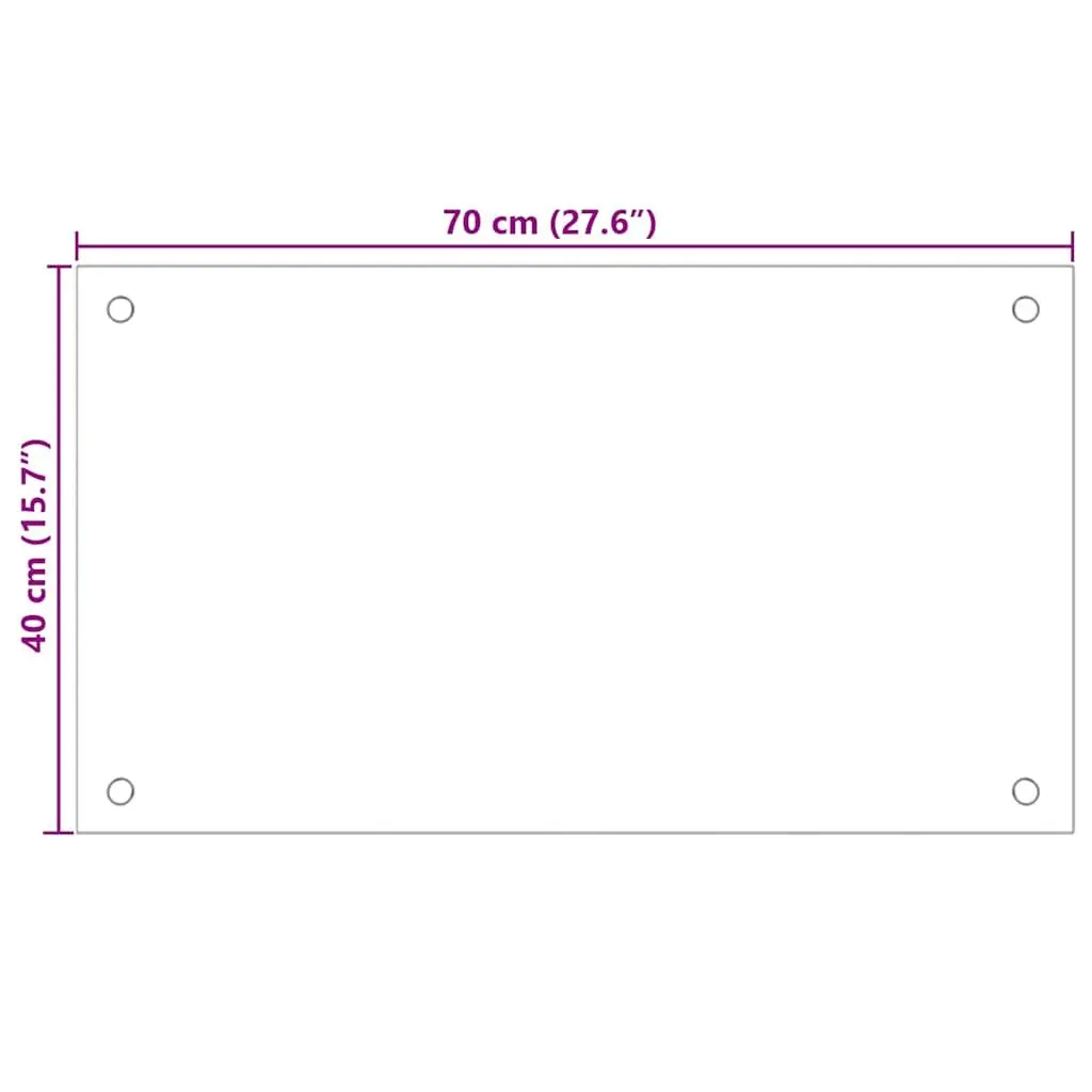 Tempered Glass Kitchen Backsplash 70x40cm Transparent Wall Protection Heat and Scratch Resistant Easy to Clean