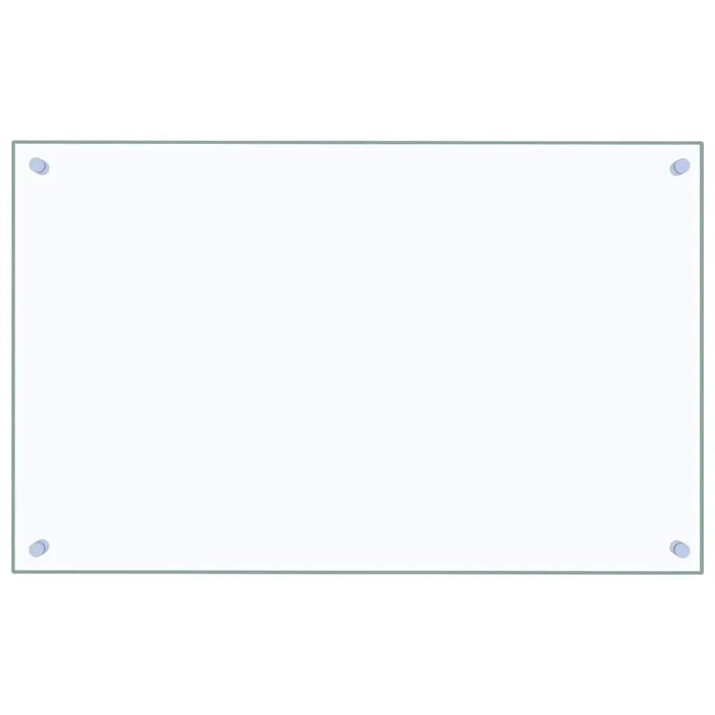 Tempered Glass Backsplash Kitchen Wall Protector 80x50cm Transparent Non-Porous Surface