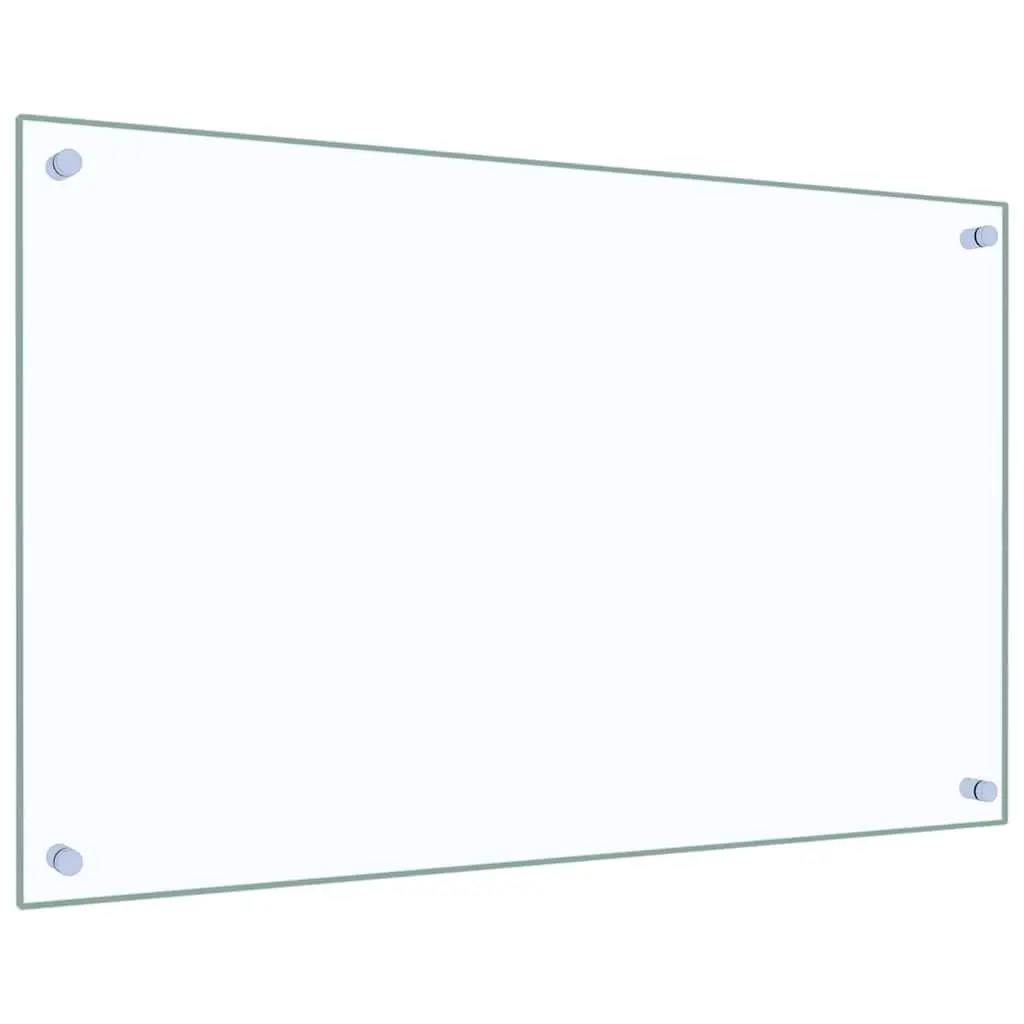 Tempered Glass Backsplash Kitchen Wall Protector 80x50cm Transparent Non-Porous Surface