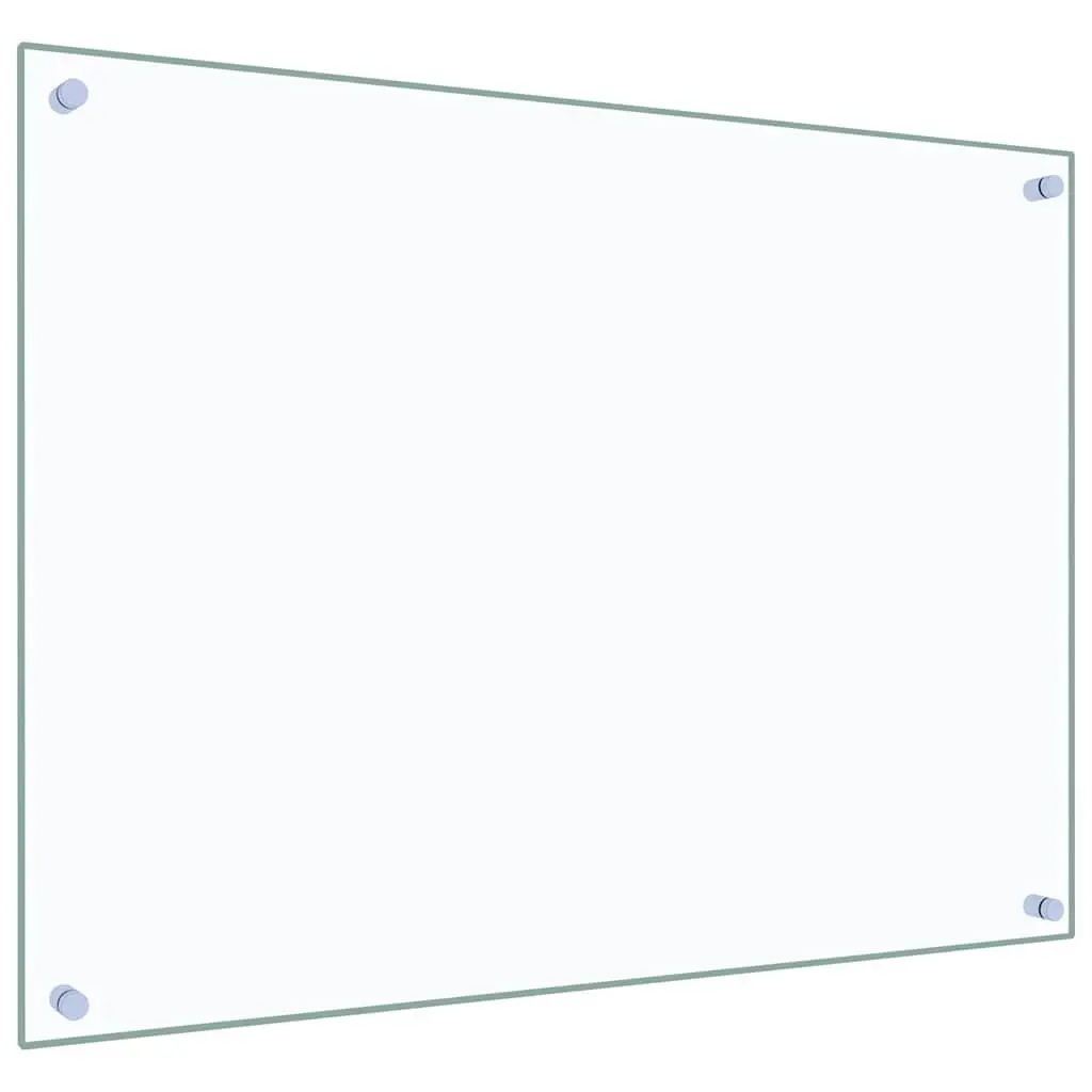 Tempered Glass Kitchen Backsplash 80x60cm Transparent Wall Protection Scratch Resistant Easy to Clean
