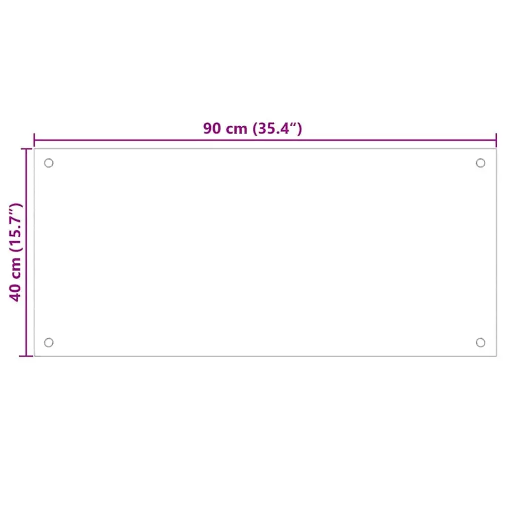 Tempered Glass Kitchen Backsplash Heat Resistant 90x40cm Transparent Decor Style