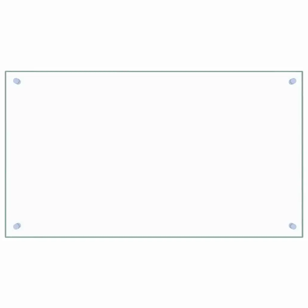 Tempered Glass Splashback Kitchen Panel 90x50cm Transparent Protective Surface