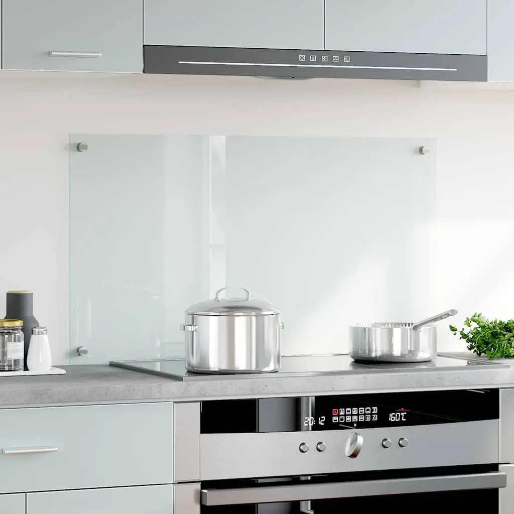 Tempered Glass Splashback Kitchen Panel 90x50cm Transparent Protective Surface